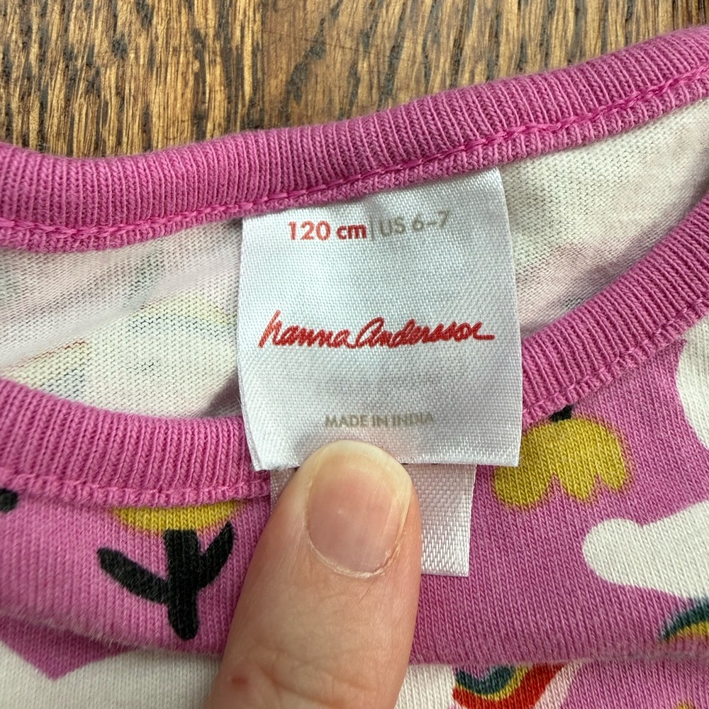 Hanna Andersson Tiered Unicorn Dress 6-7 Years - Picture 5 of 7